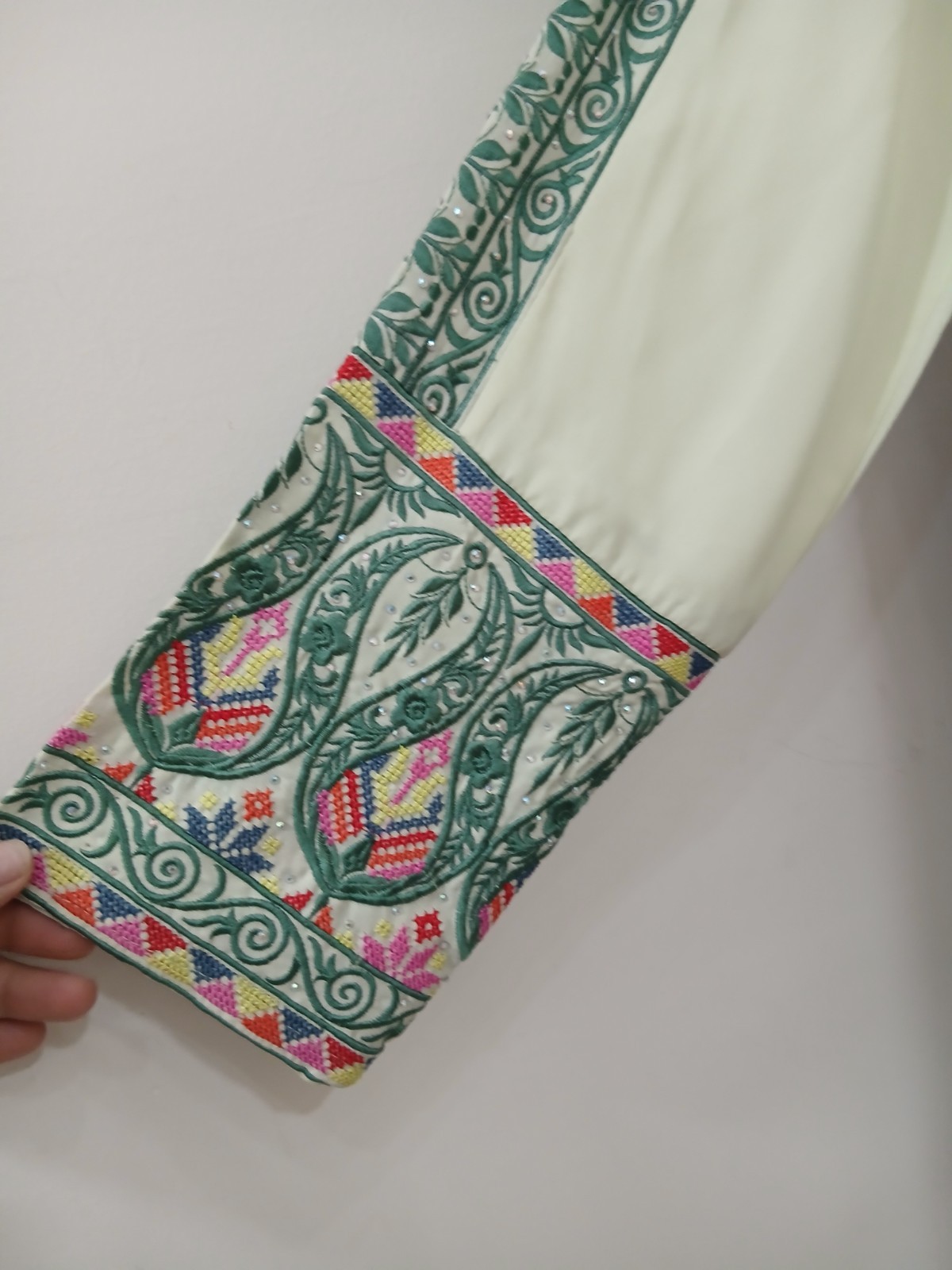 Traditional Palestinian Thobe Embroidered Dress Jordanian Caftan Henna Wedding