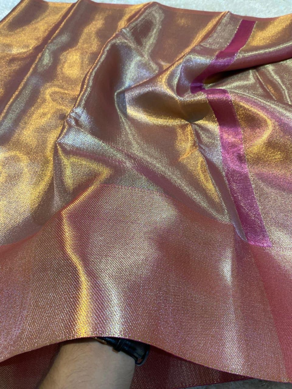 Premium Banarasi Tissue Silk Saree | Soft Woven Designer Party Wedding Ethnic BP