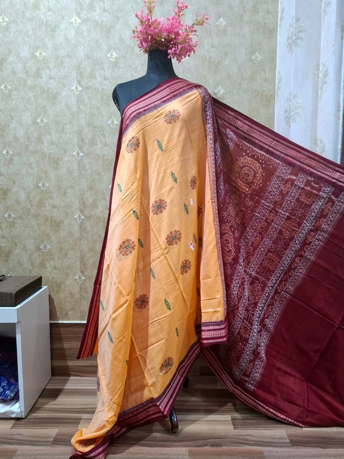 Sambalpuri Pasapali Cotton Saree Handwoven Odisha Handloom Wedding Ikat Sari