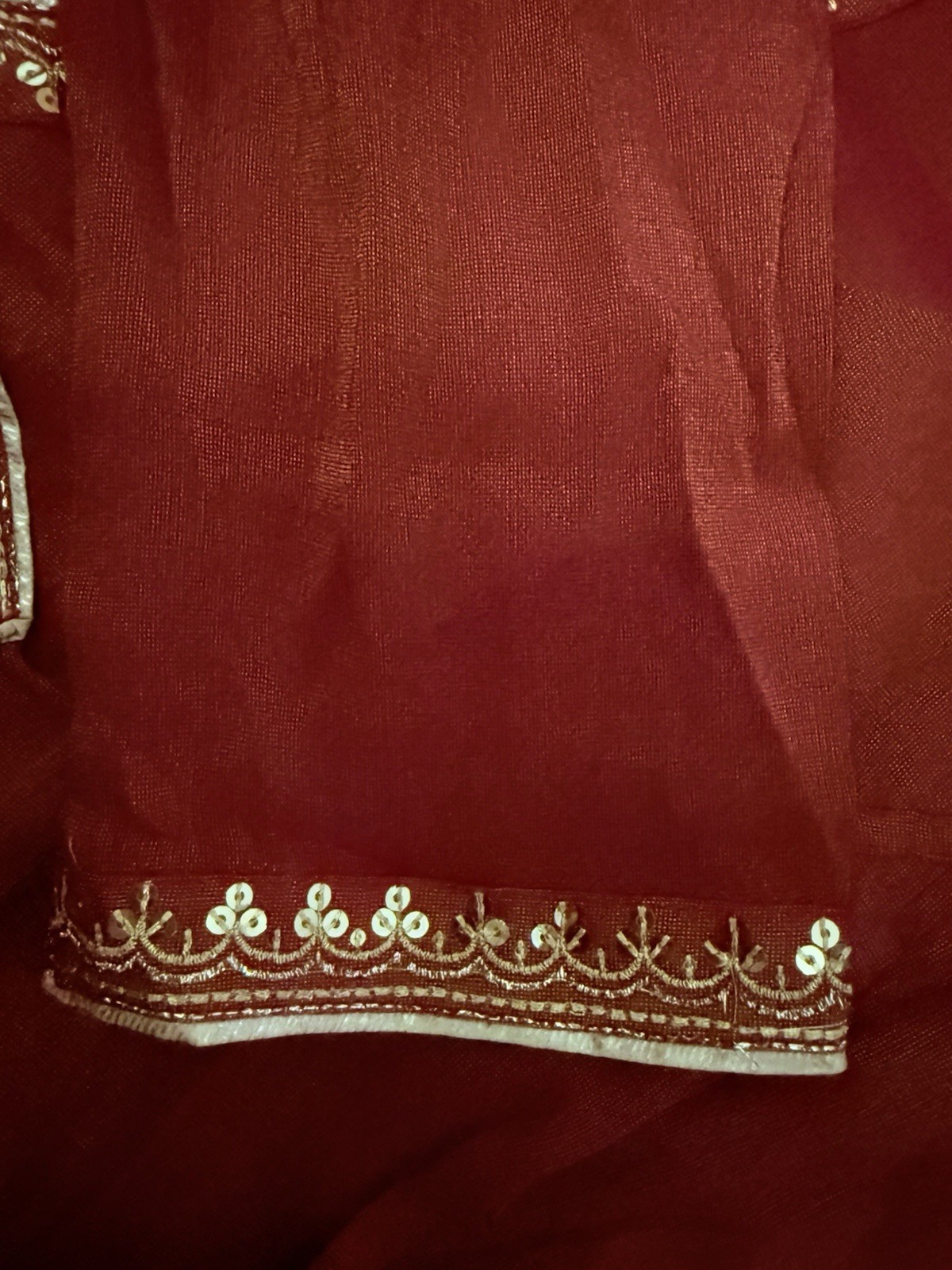 Red zari Embroidered kurta and straight palazzo front and side Slit With Tessels