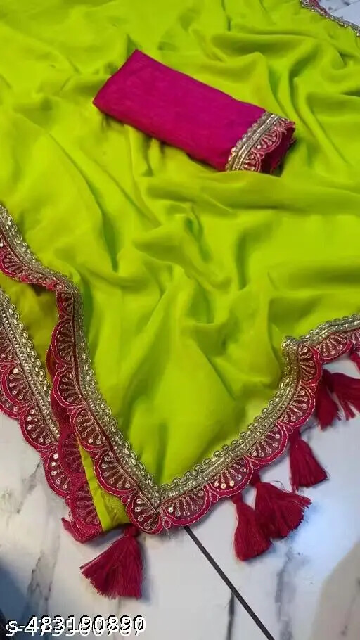Bollywood Georgette sarees party wear saree for women and girls