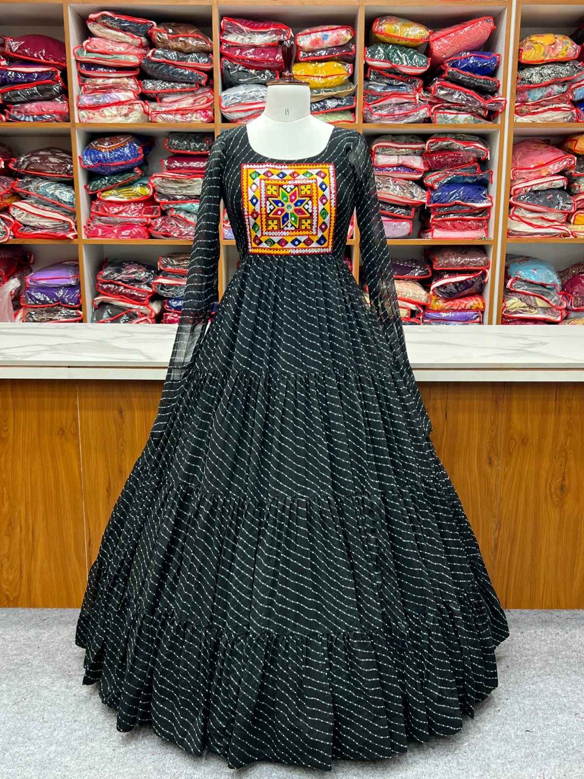 Fancy Gamthi Work Kurti Festive Wear Indian Traditional Long Tunic For Women’s