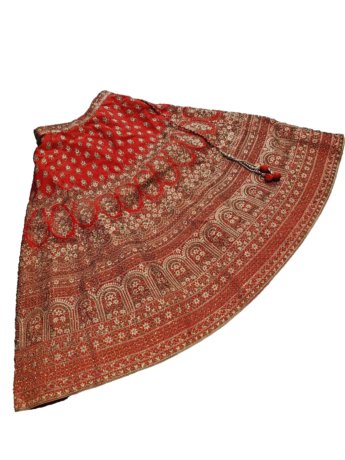 Manyavar Bridal Red Lengha Small Length 41″, Waist 29.5″