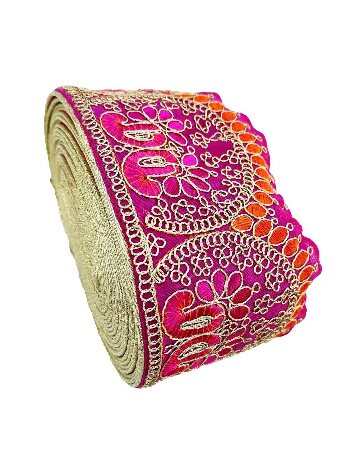 Golden Embroidery Heavy Work Trim Lace Border Falls for Saree Kurti Dresses