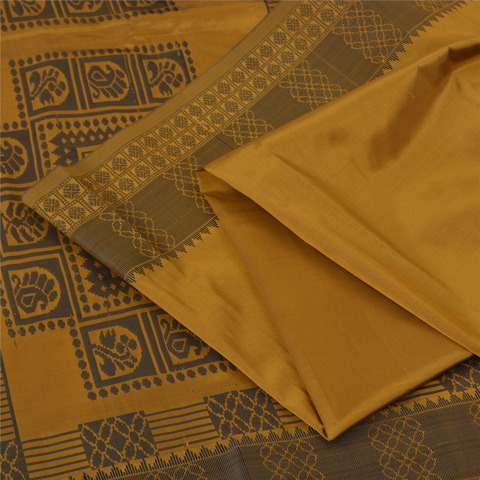 Sanskriti Vintage Green Indian Sari Blend Silk Bengali Tant Sarees 5 Yard Fabric