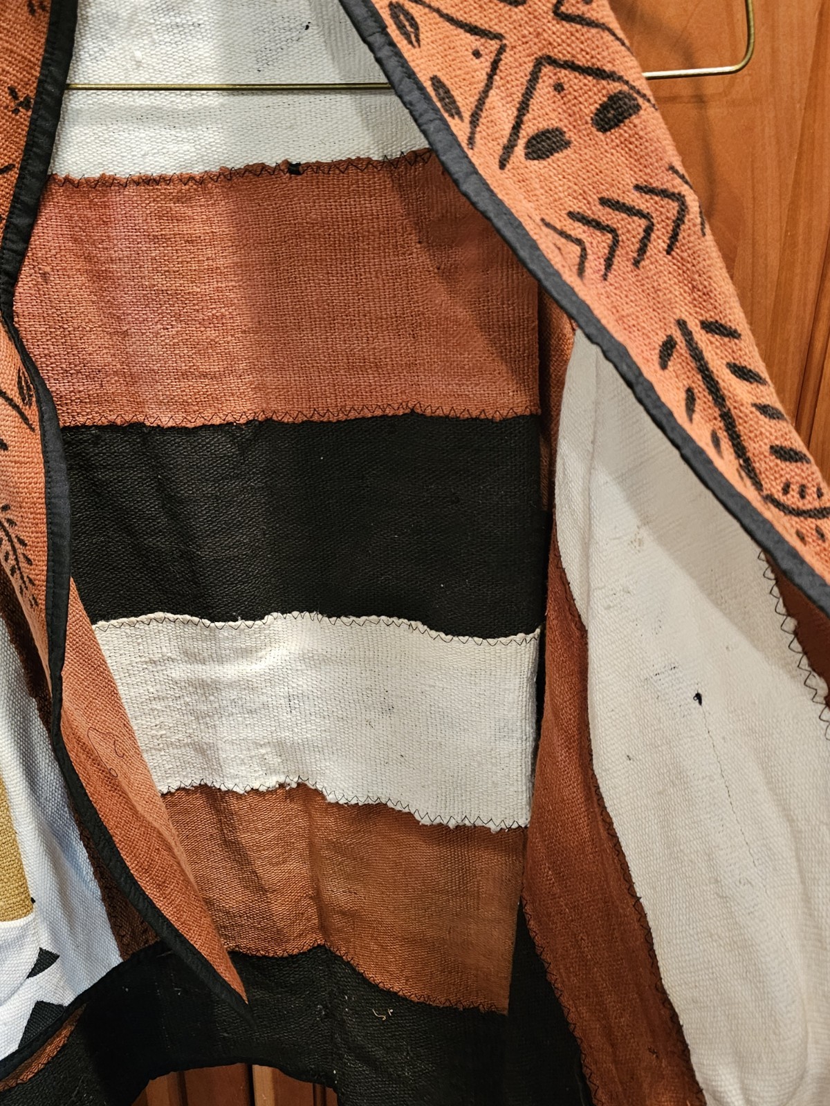 Handmade One-of-a-Kind African Mudcloth Patchwork Boho Heavy Shawl OSFM