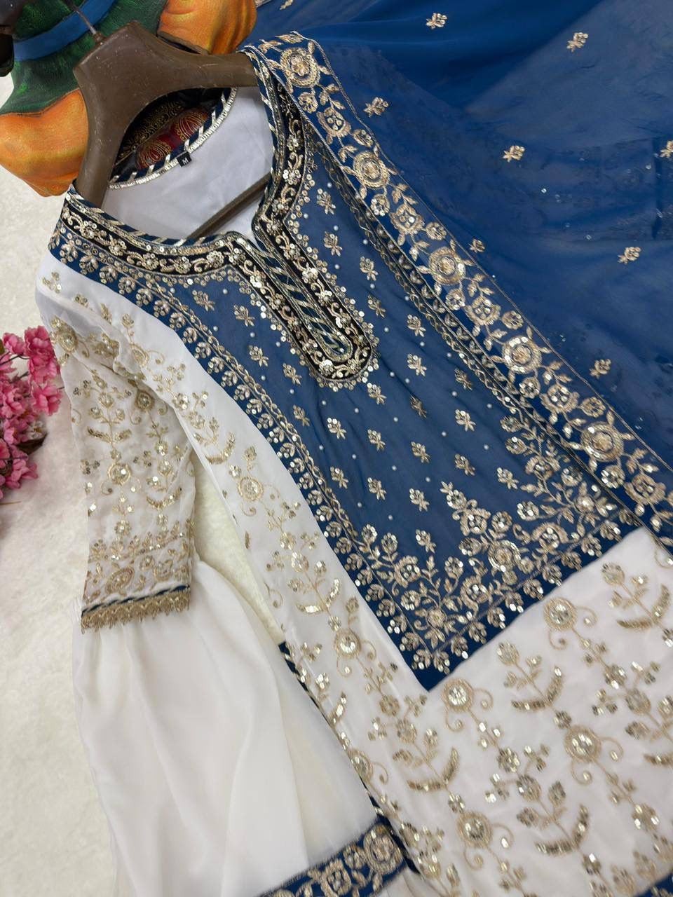 SALWAR KAMEEZ PAKISTANI INDIAN WEDDING PARTY WEAR DRESS BOLLYWOOD SUIT SHARARA