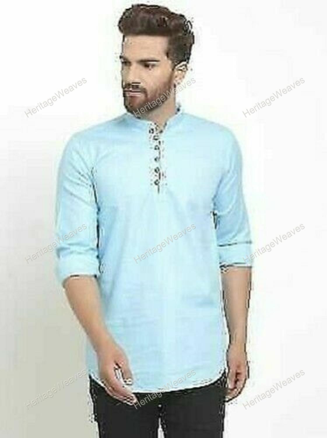 Mens Kurta Cotton Mens Shirt, Long Sleeve Kurta, Loose Shirt,Long wear,