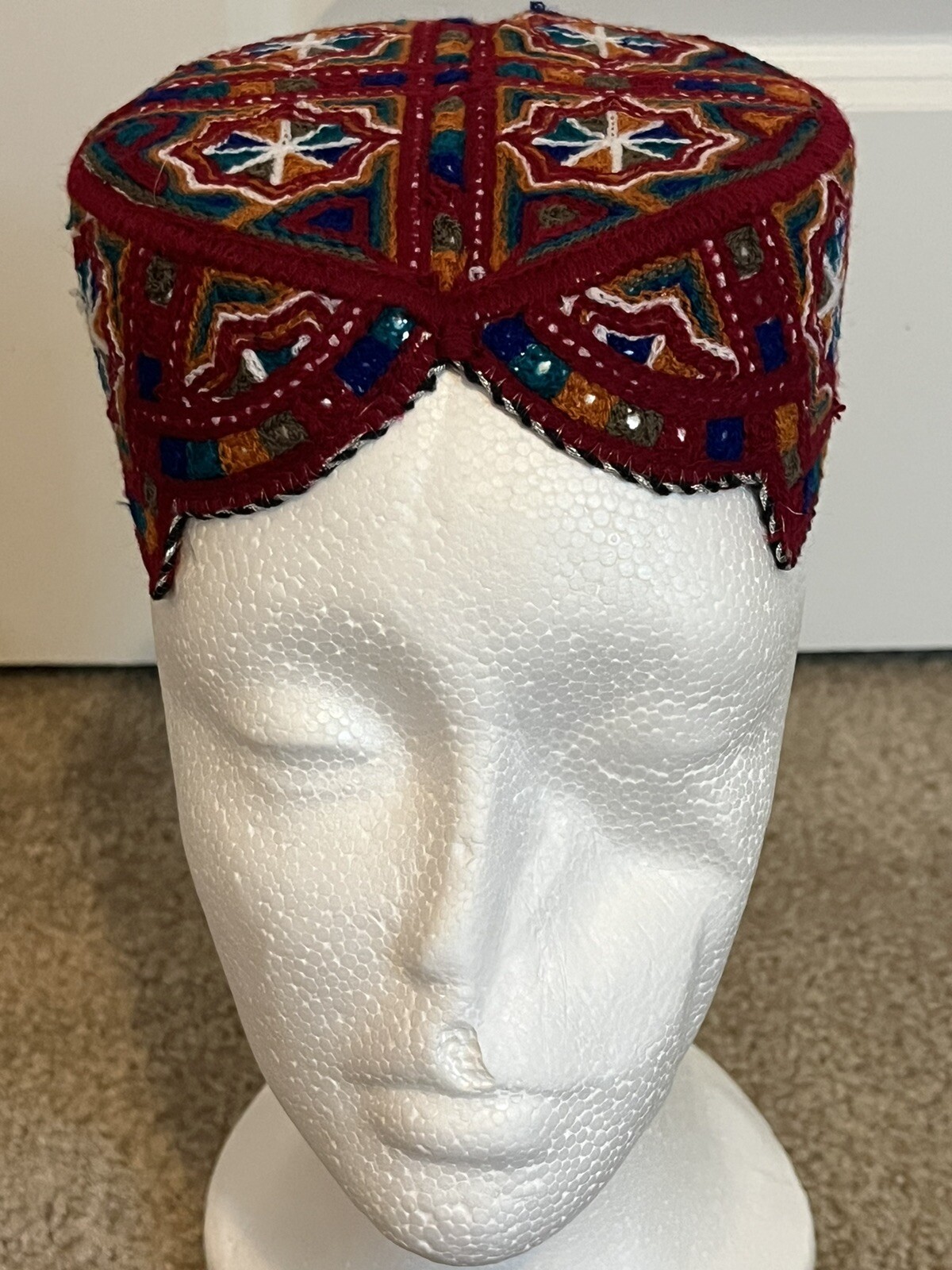 Traditional Sindhi/Balochi/Qandahari/Pashtoon embroided cap for men Sz 21 Islam