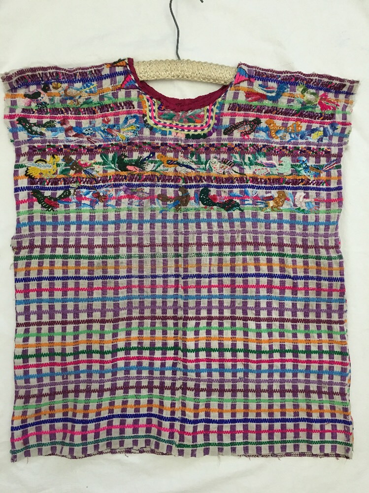 Vintage Guatemalan Huipil Hand Woven & Bird Embroidered Mexican Shirt/Art Work