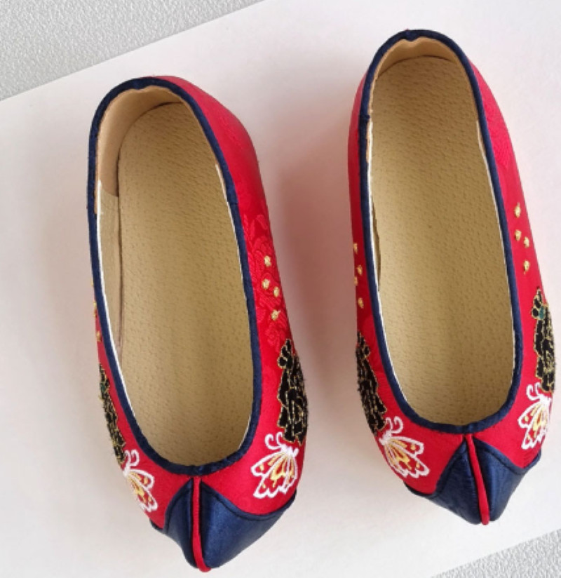 Korean Girl Hanbok Shoes Floral Embroidery 130mm 135mm