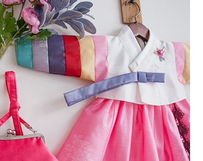 RUA Rainbow-Colored Hanbok Korean Traditional Clothing Birthday Party Girl IV PK