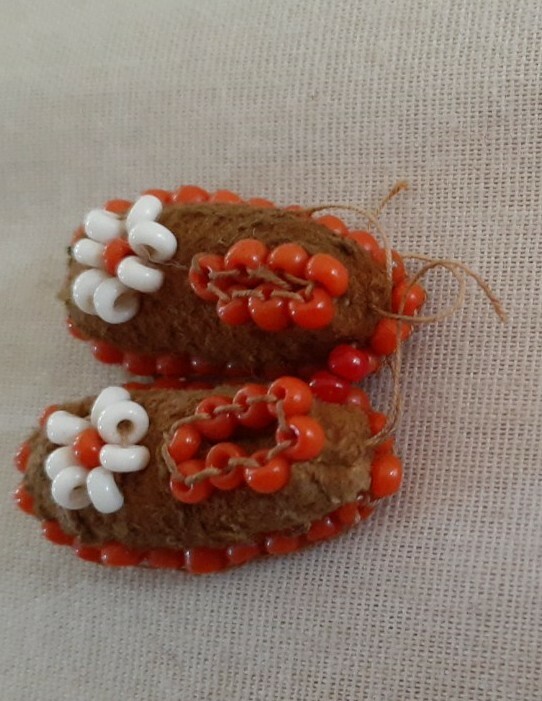 Beaded Miniature Moccasins Native American Slippers Decorative Tiny 1 Inch