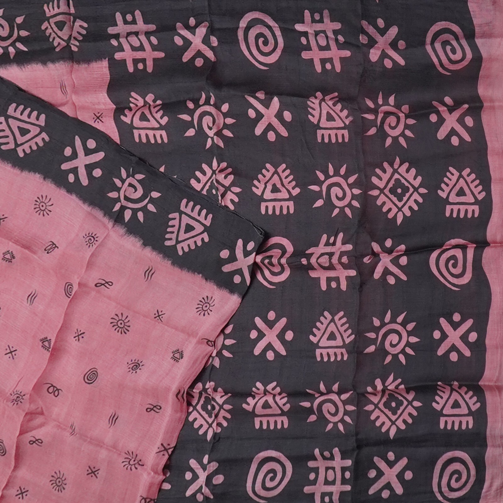 Vintage Pink Sarees 100% Pure Silk Printed Indian Sari 6YD Decor Craft Fabric