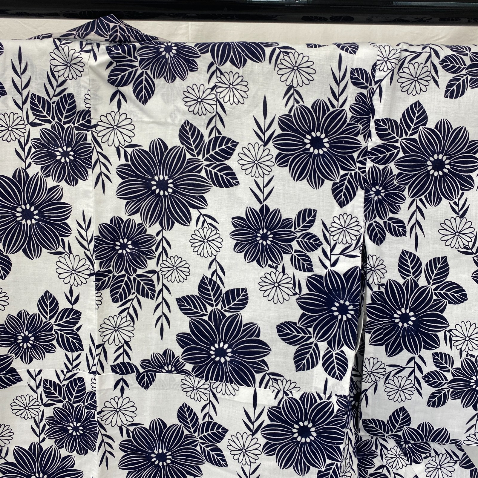 Japanese Vintage Kimono Yukata Cotton White No Lining Traditional Length 59 in