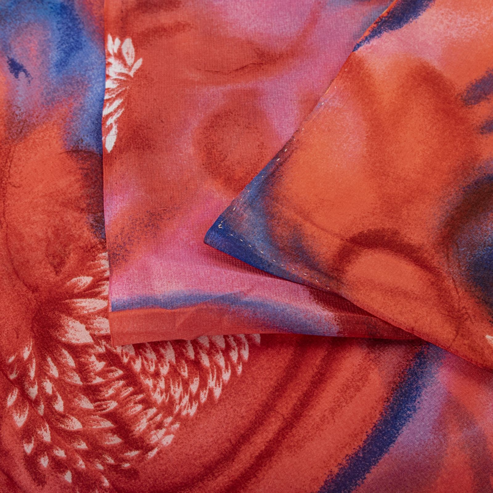 Sanskriti Vintage Saree Pink Georgette Floral Digital Print Sari 5.5+Yard Fabric
