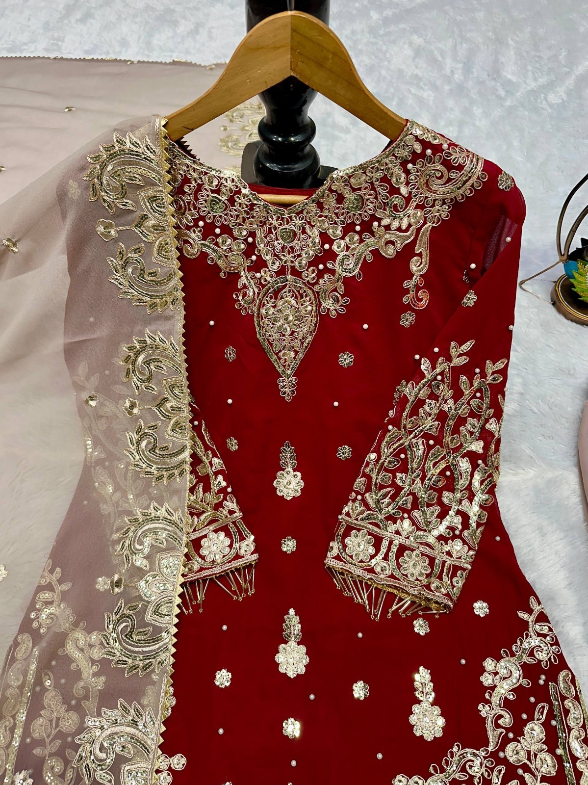 Launching New Heavy Faux Georgette Kurta Palazzo With Dupatta For Women