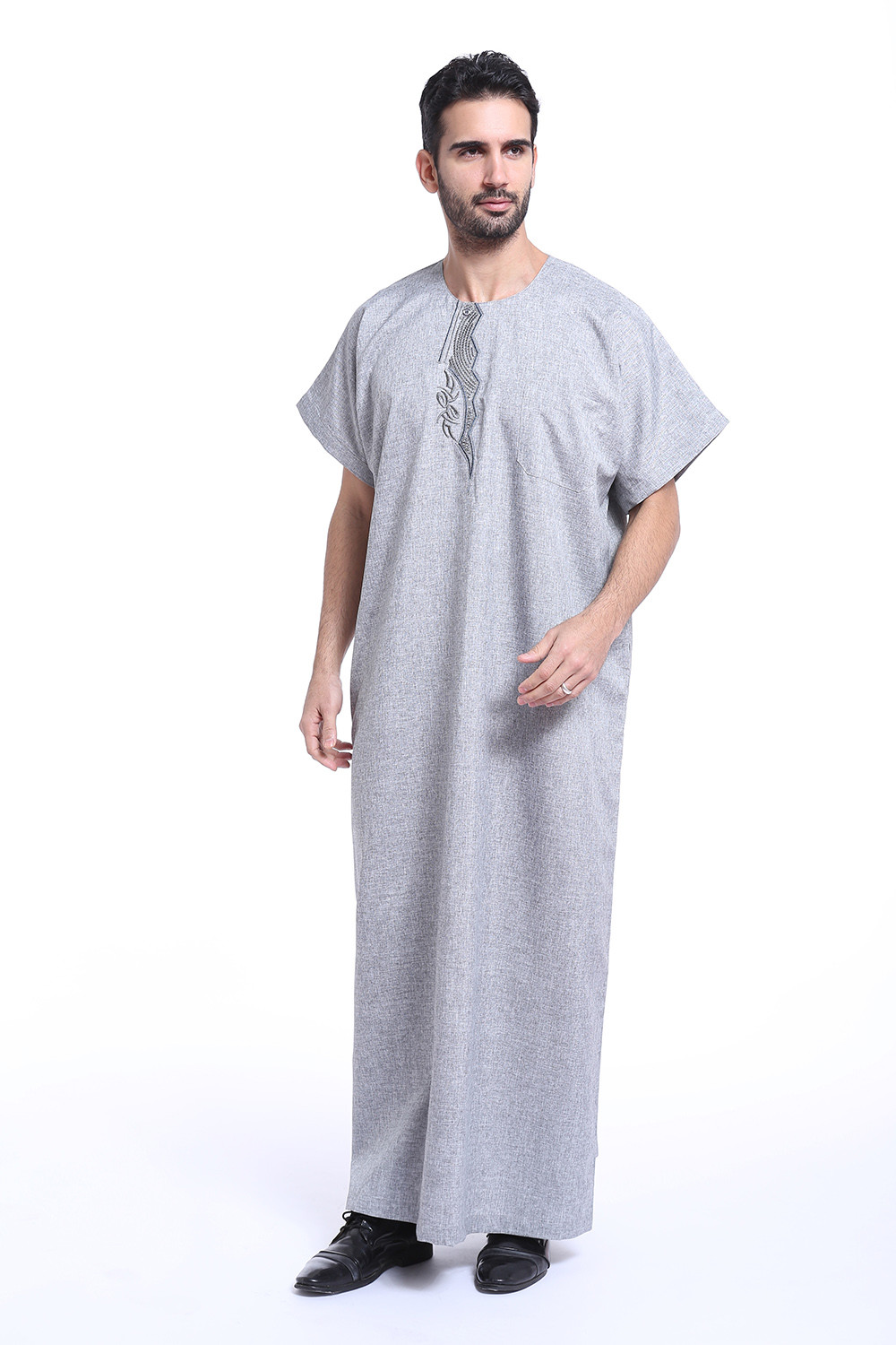 Saudi Thobe Men Galabeya Thoub Abaya Robe Dishdasha Arab Kaftan Muslim Clothing