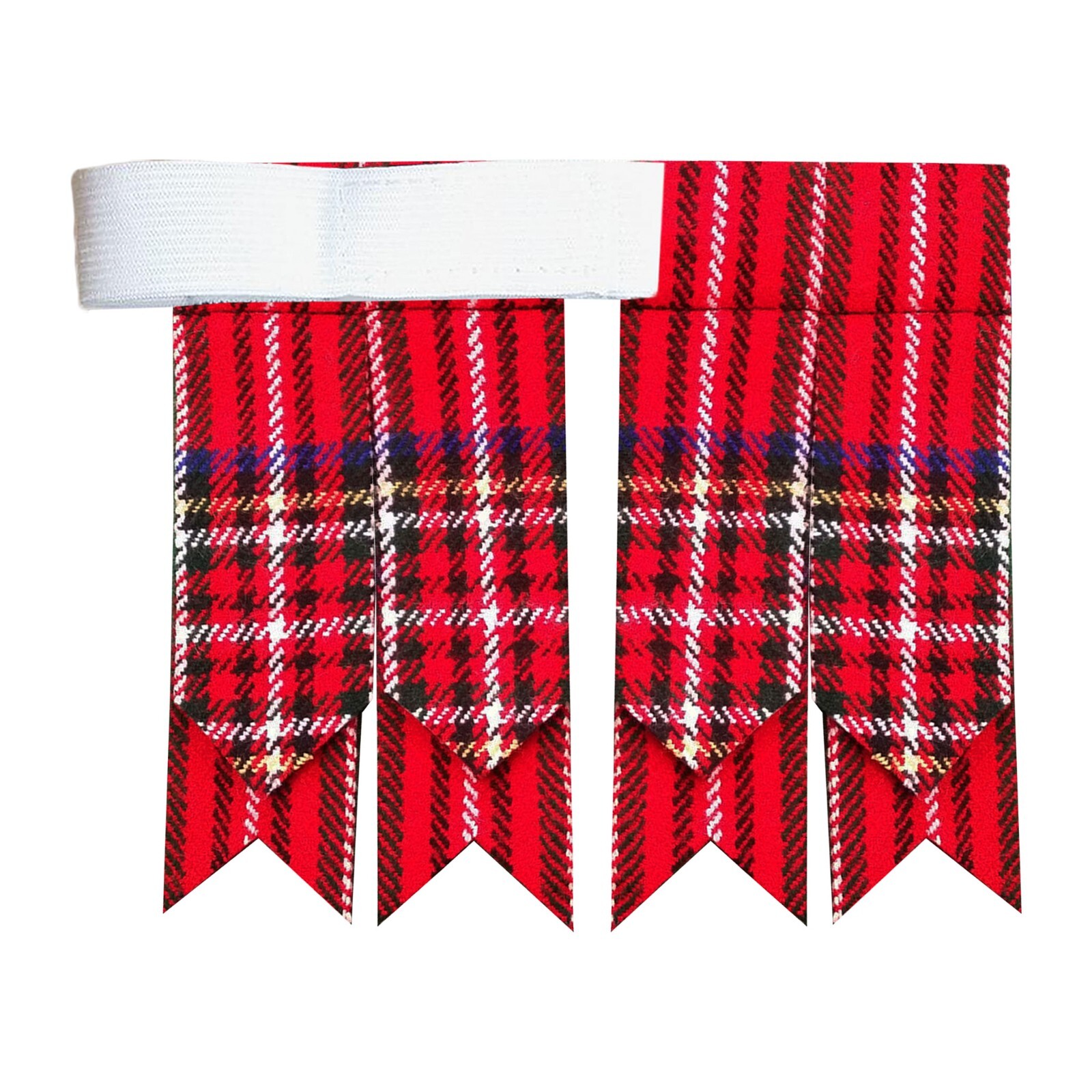 Highlander Tartan Royal Stewart Flashes Scottish Acrylic Wool Garter Kilt Outfit