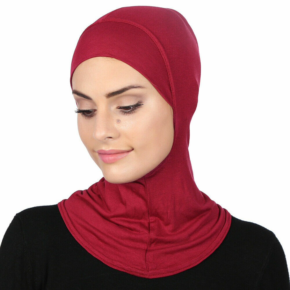 Women’s Under Scarf Hat Cap Bone Bonnet Ninja Hijab Islamic Neck Cover Muslim