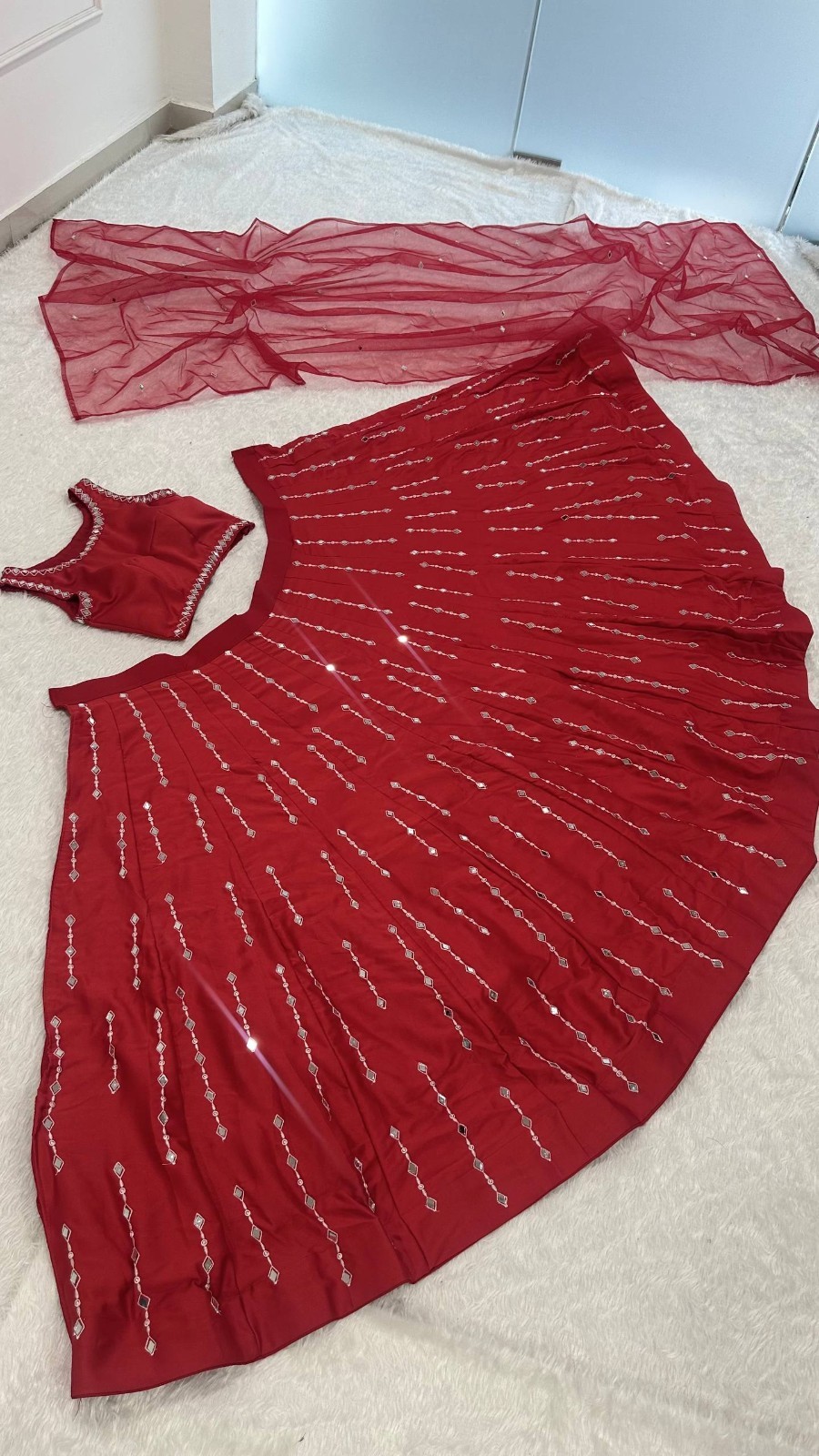 Women’s Traditional Lehenga Choli Real Mirror Work Bridal Wear