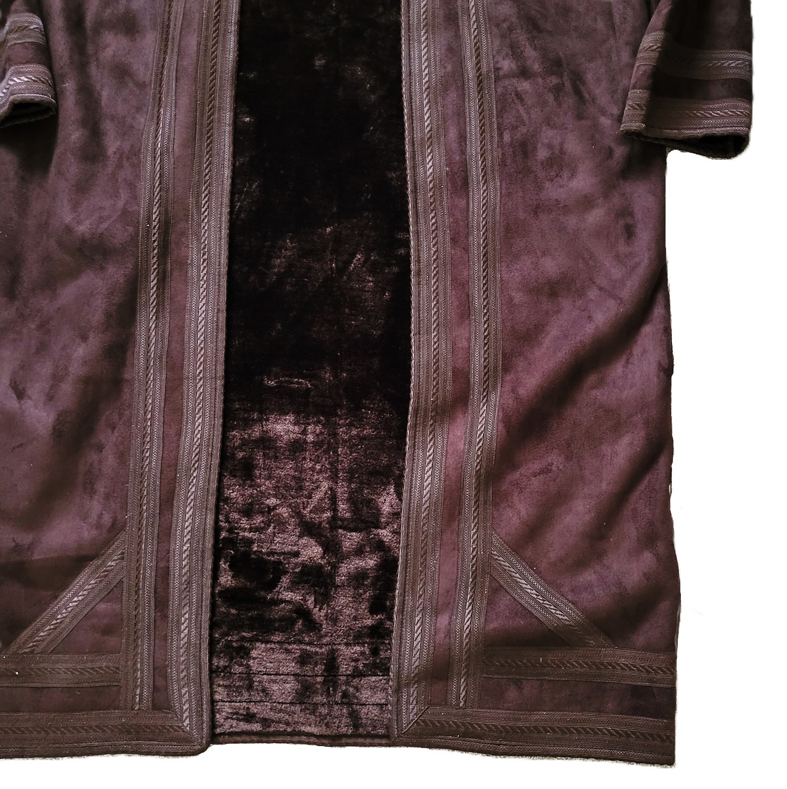BISHT Farwa Classic Size Medium – Warm Winter Fleece Lined Coat Dark Brown Robe