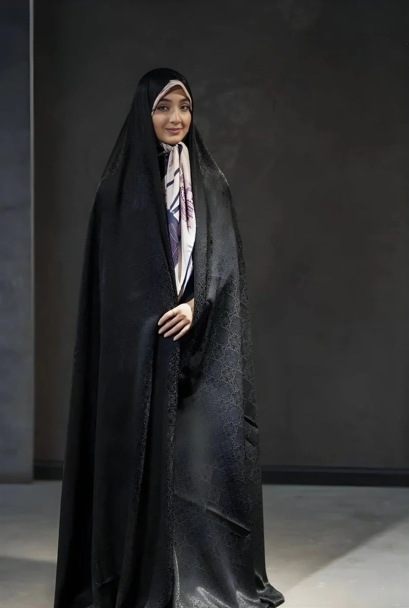 Black Emboss Irani Chador Black Printed Chador Shawl for Moharram Namaz Salah
