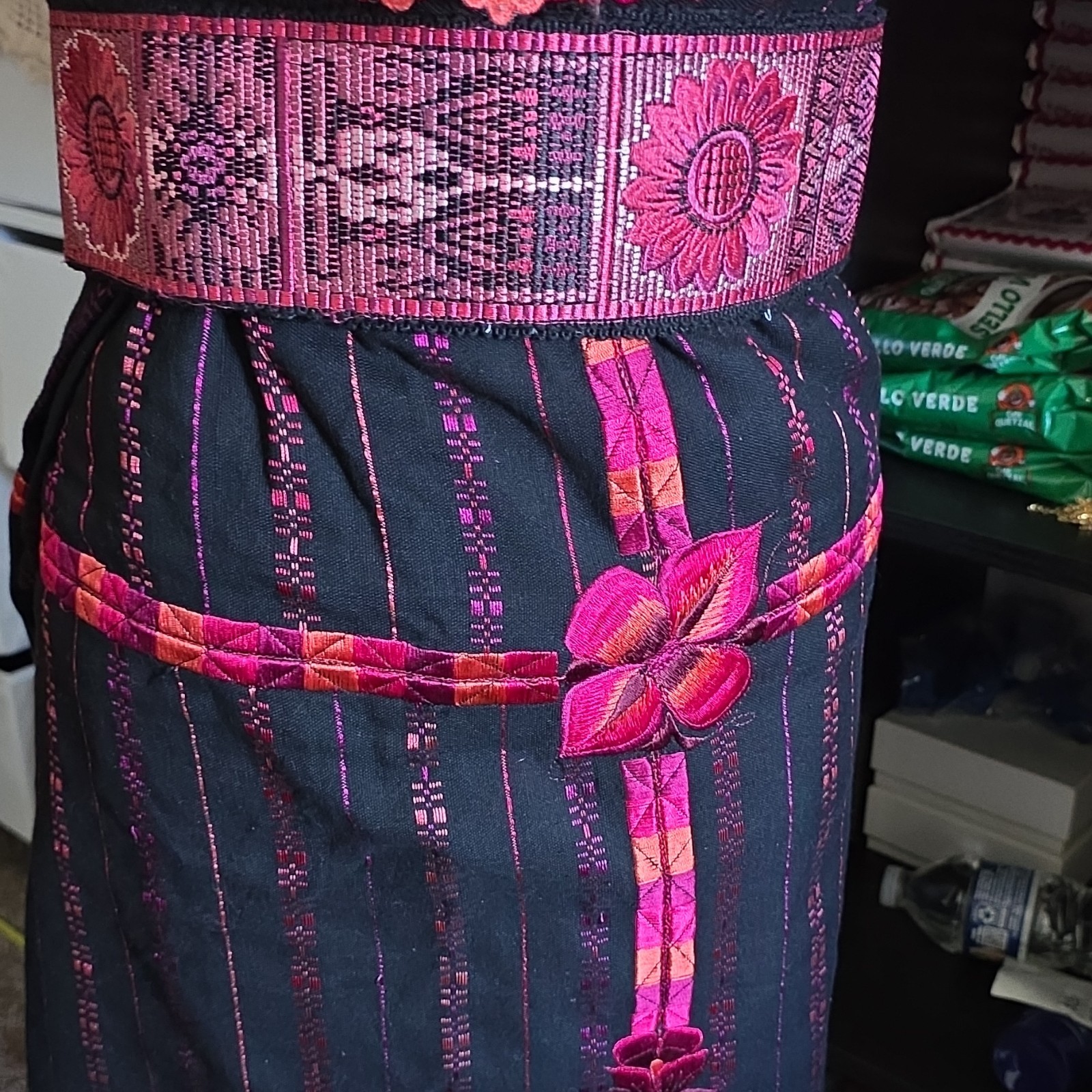 Huipil de Guatemala Dress Women Multi-Color Cotton Blend Traditional Embroidered