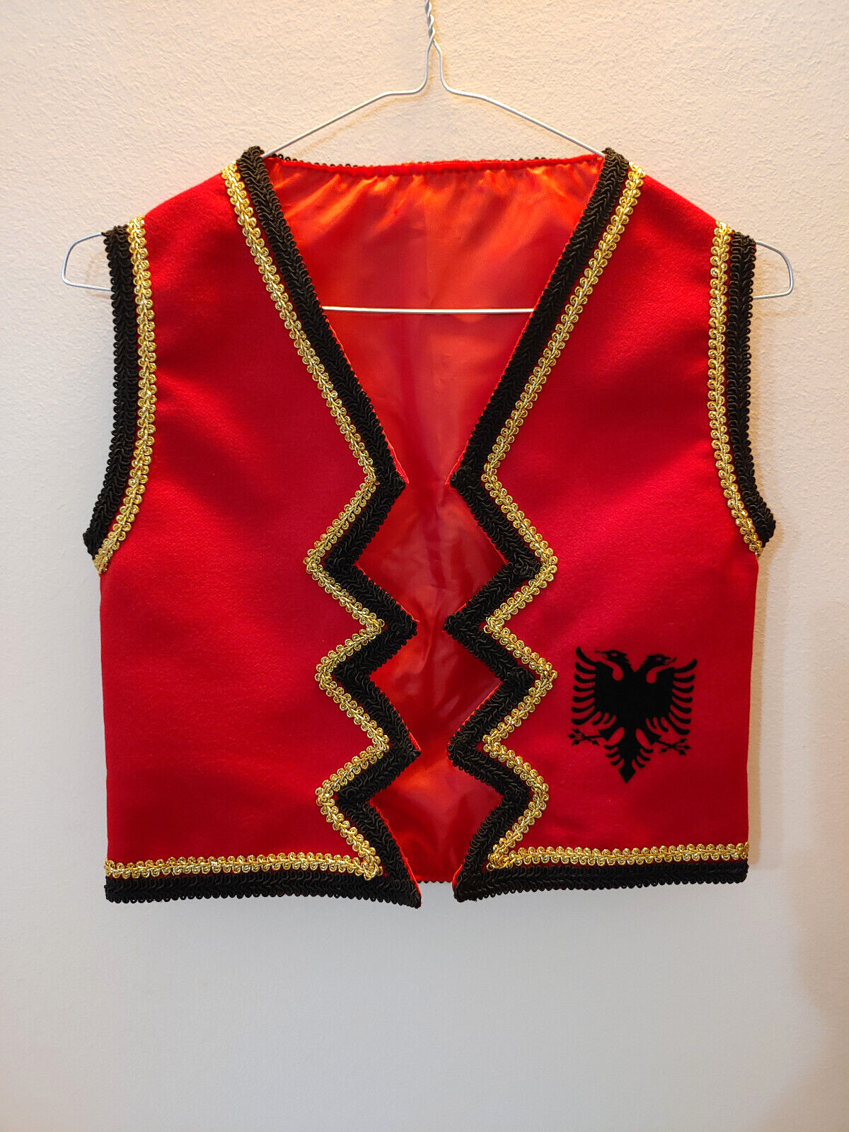 Boys Age: 3-4 Albanian Eagle Flag Xhamadan Jelek. Handmade Traditional Folk Coat