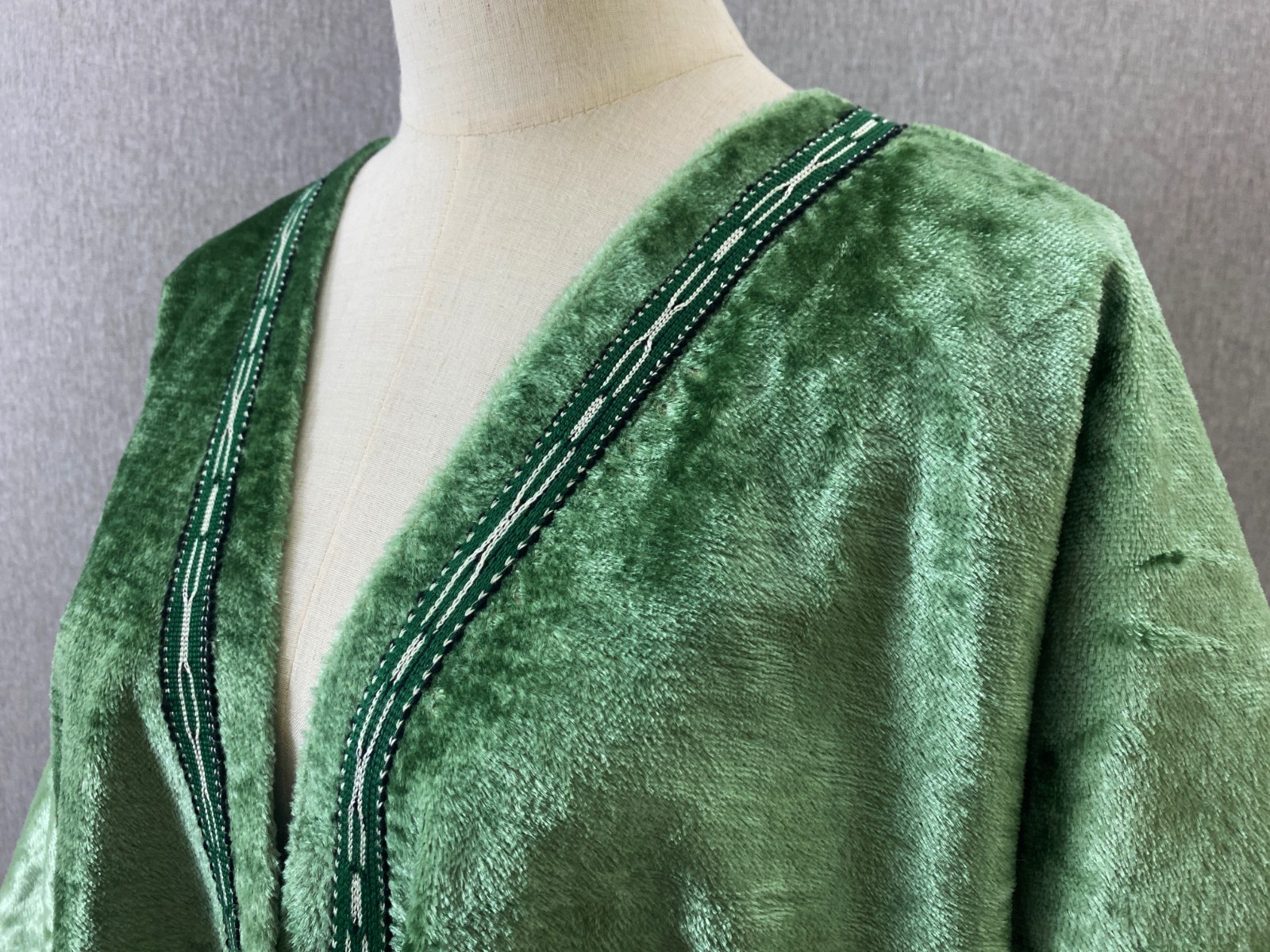 Vintage Silk Velvet Jacket Uzbek Ikat Lined Kimono OOAK Handmade Coat Pockets