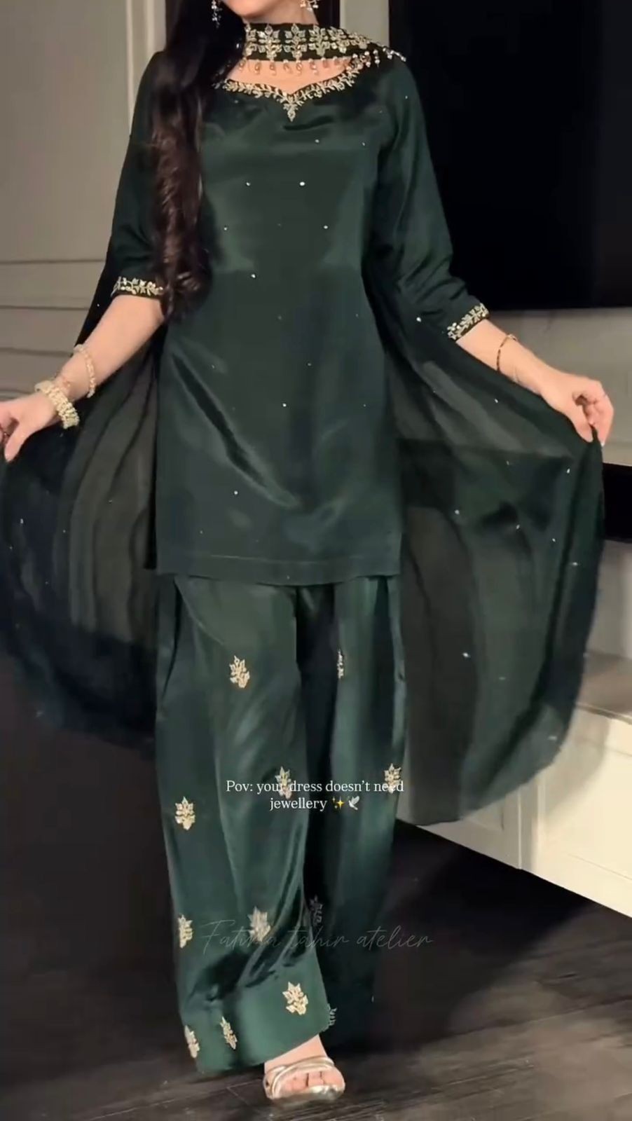3 PIECE PAKISTANI DESIGNER FARSHI SHALWAR SUIT
