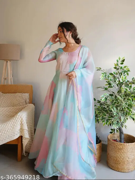 Indian Women Stylish & Classic Ethnic Anarkali Gown For Girls And Women