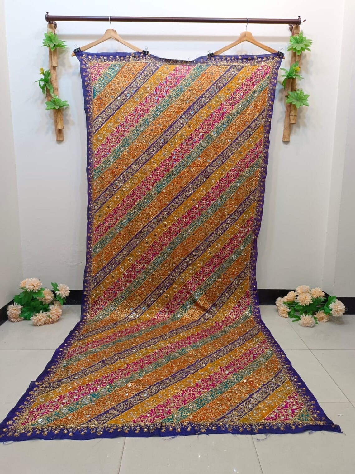 New fancy wedding collection heavy mirror work Pakistani handmade dupatas