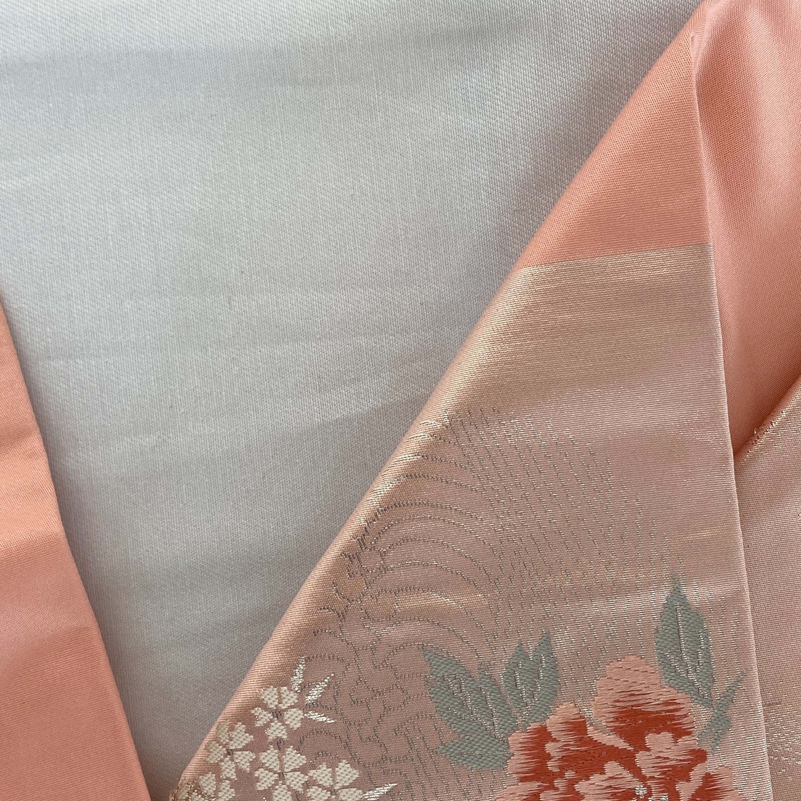 Japanese Vintage Kimono Nagoya Obi Silk Pink Traditional Embroidery 139x 11in