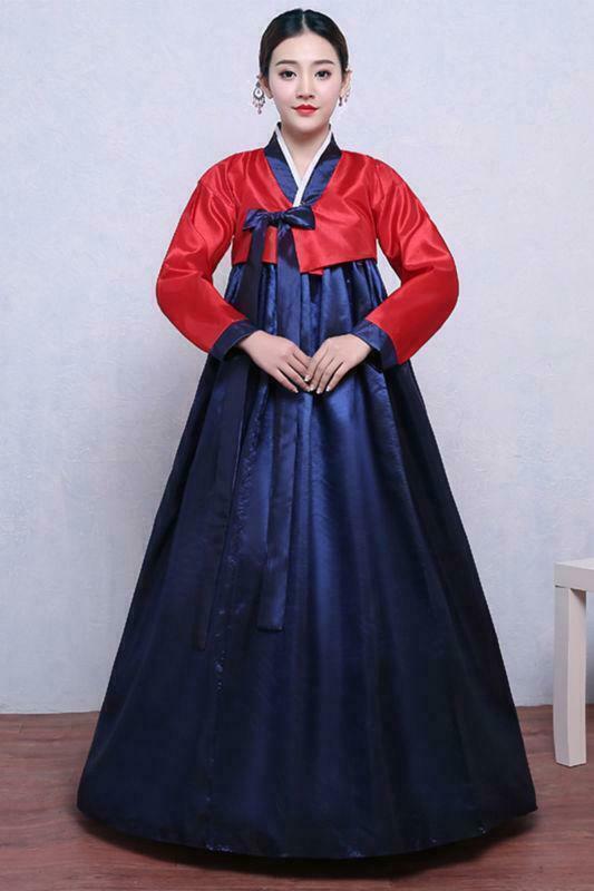 Korean Hanbok Women Dress Costume Ethnic Dance Traditional Long Sleeve Cosplay C