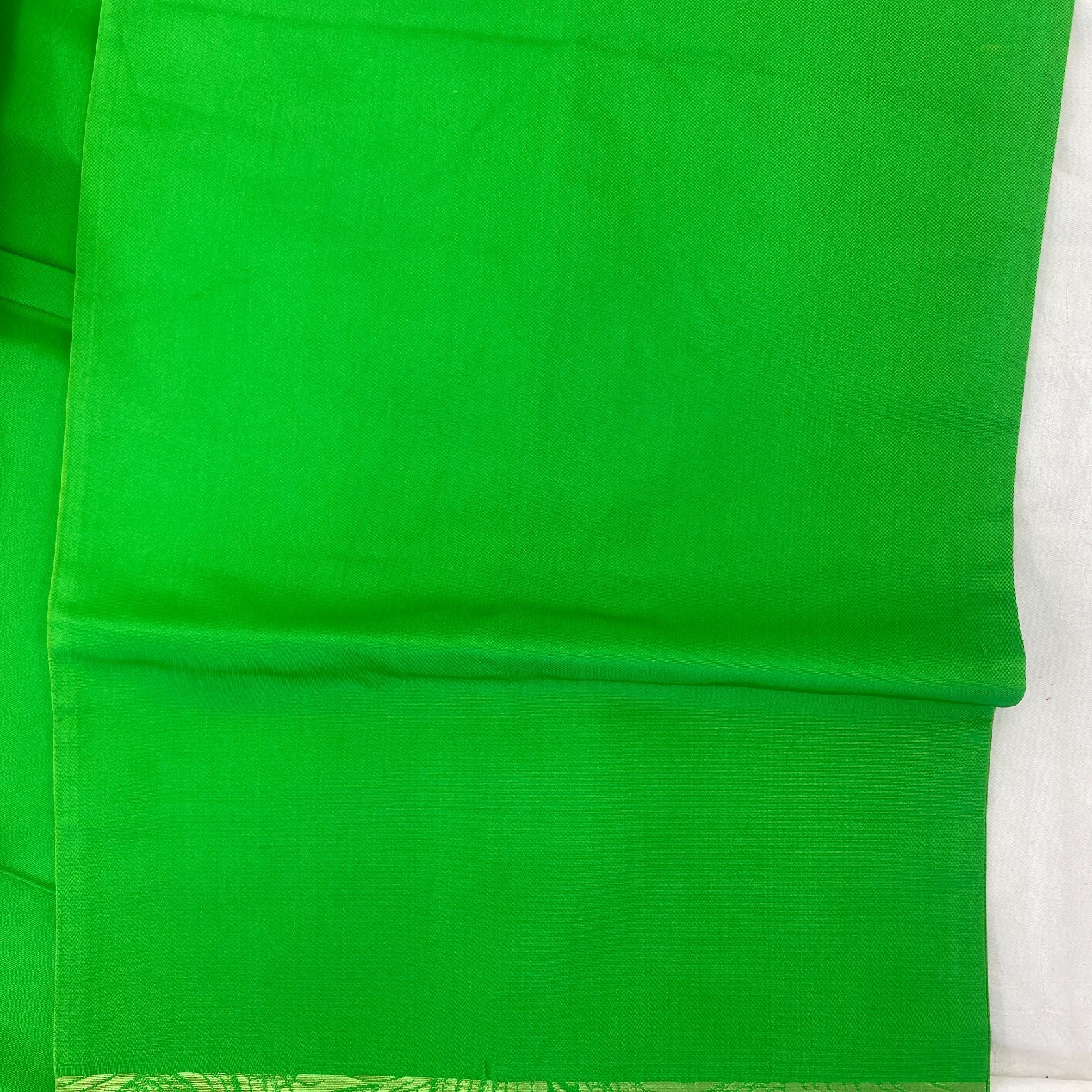 Japanese Vintage Kimono Fukuro Obi Silk Green Traditional Authentic 163 x 12 in