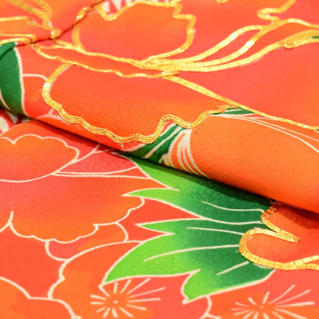 Vintage Japanese Kimono Silk | Hiki-furisode | Red | Sustainable | tt1171b*