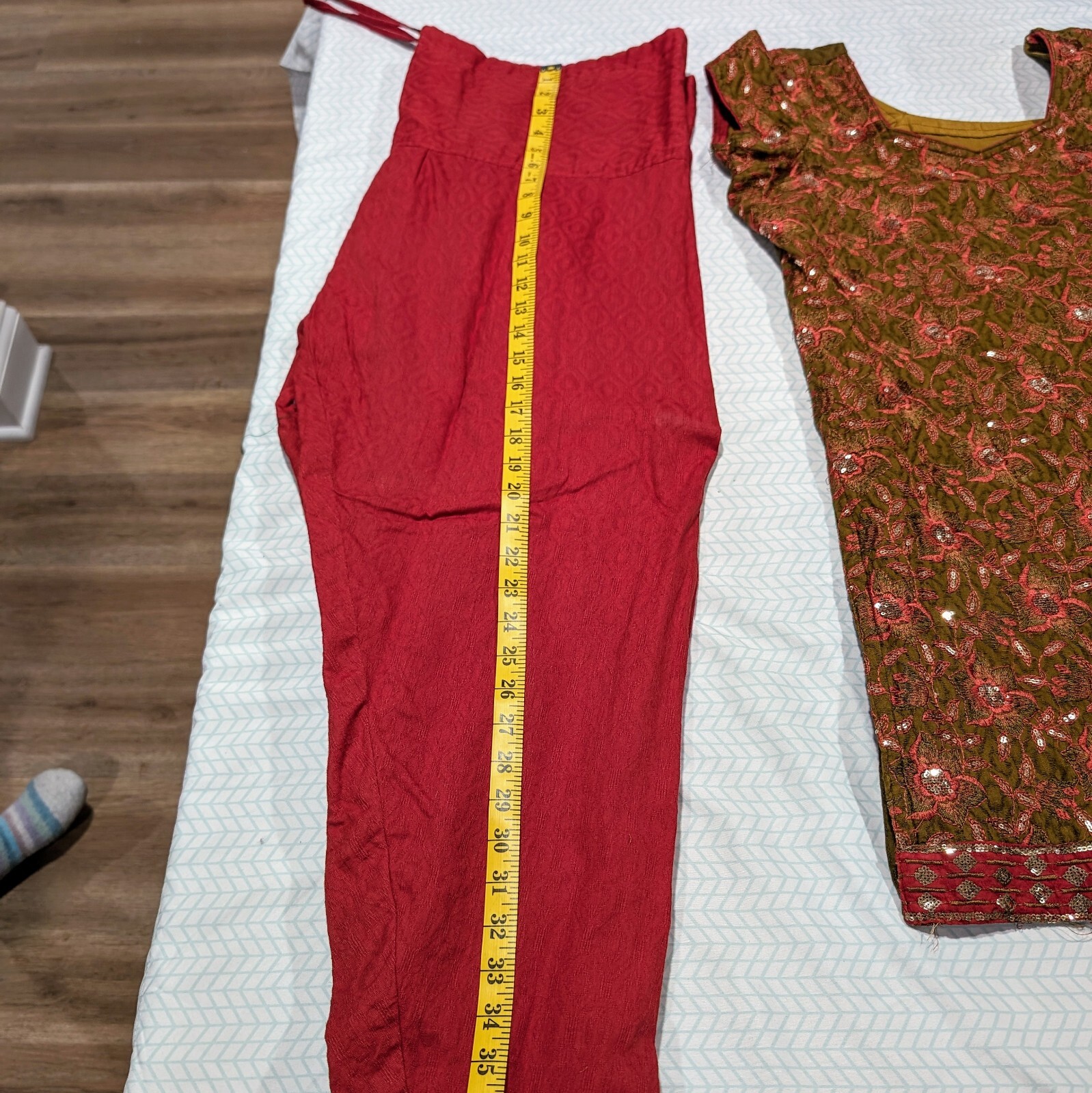 Pakistani Indian Shalwar Kameez Olive Green Maroon