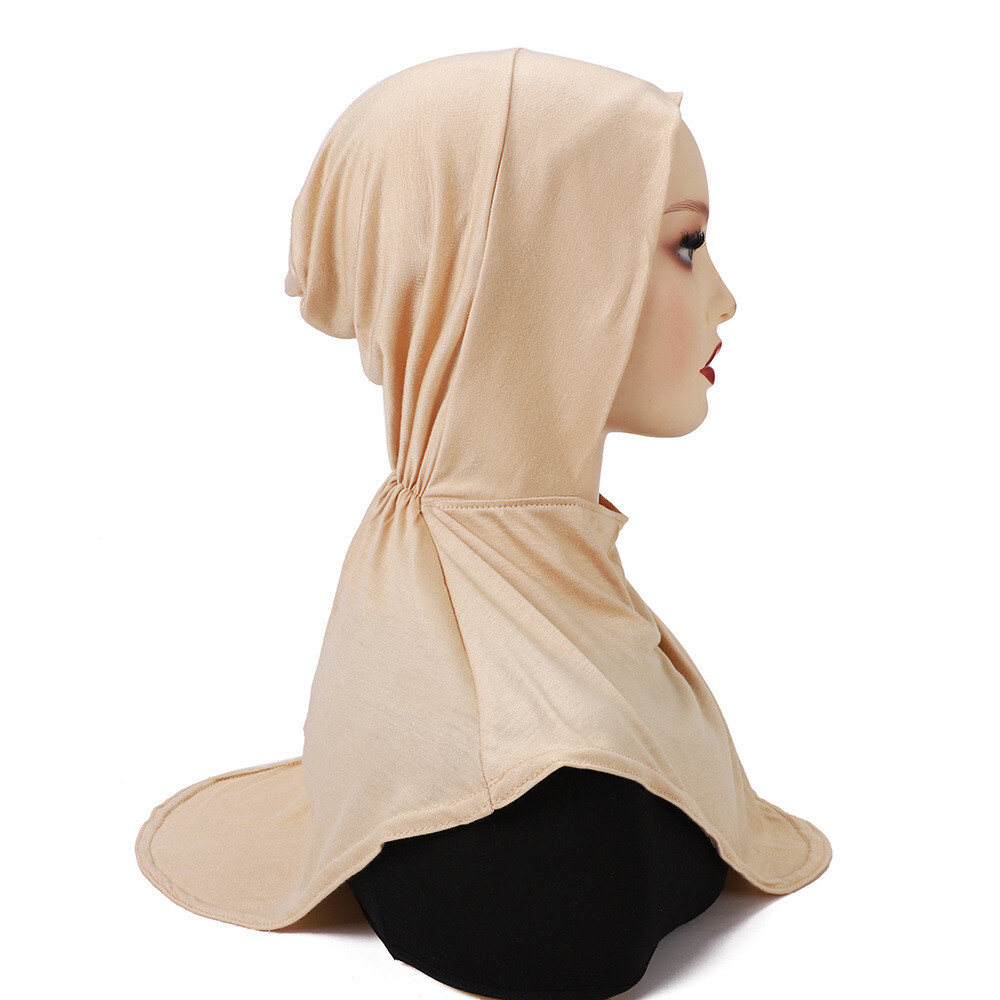 Women Wear Directly Instant Hijab Arab Plain Color Turban Islamic Head Scarf
