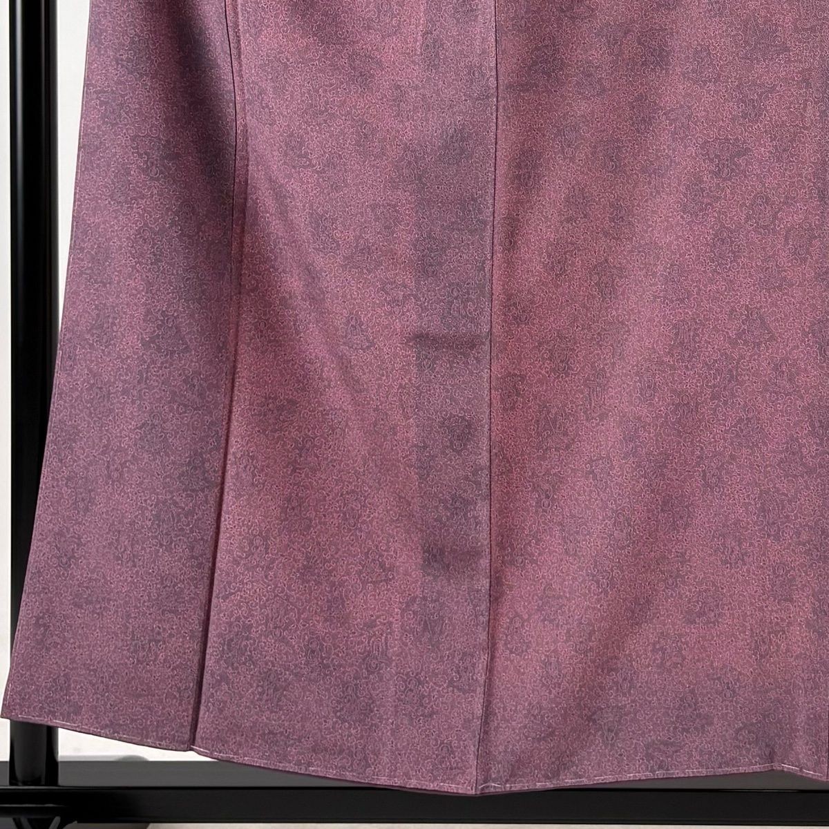 Edo Komon Kimono Signed Single Crest Purple Silk 155cm S Lined Japanese Textile