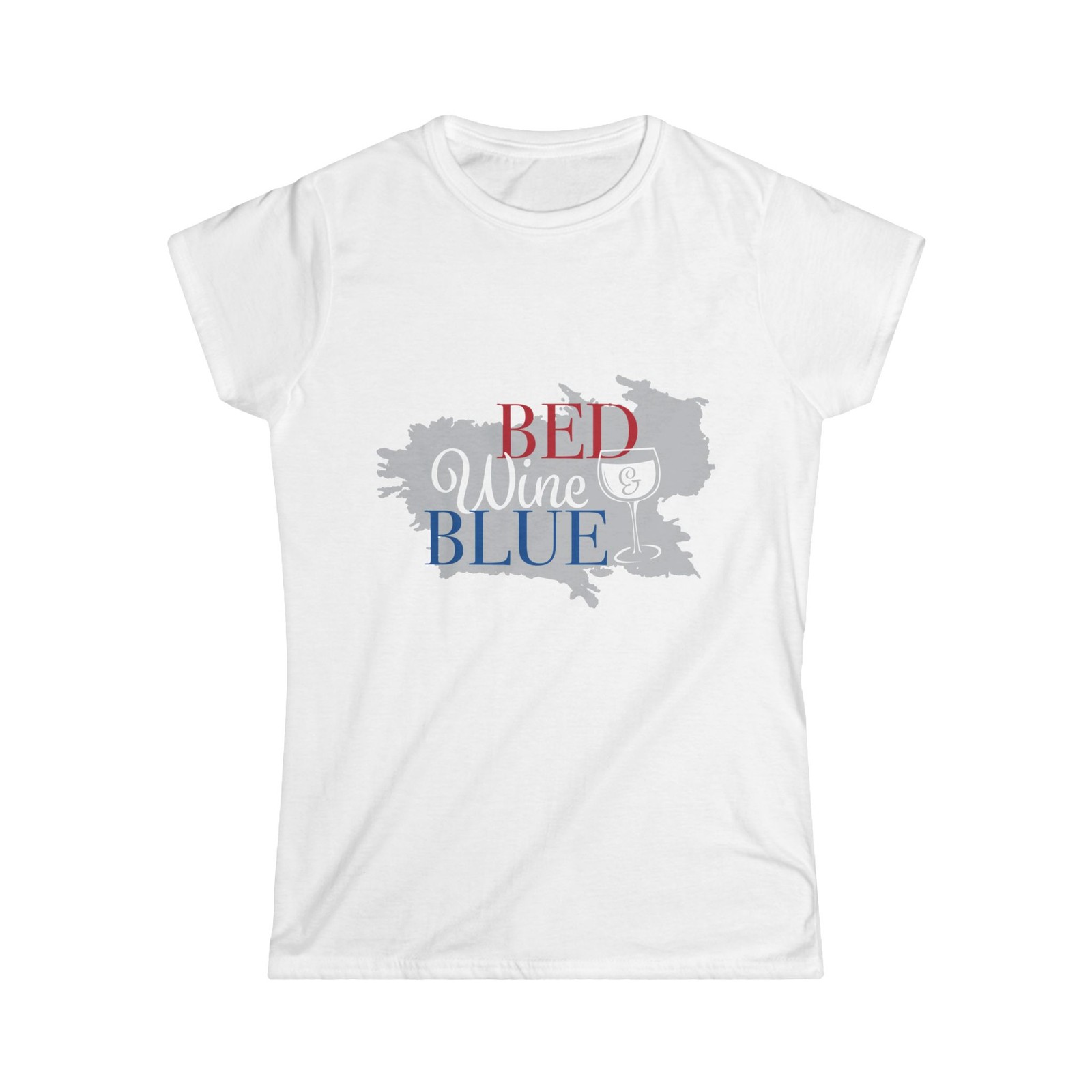 Bed Wine Blue tee | Patriotic red white blue wine design