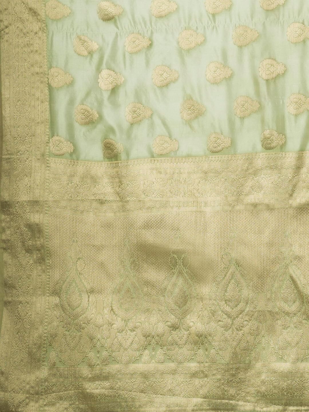 Women’s Organza Ethnic Motif Woven Design Saree With Unstitched Blouse Piece
