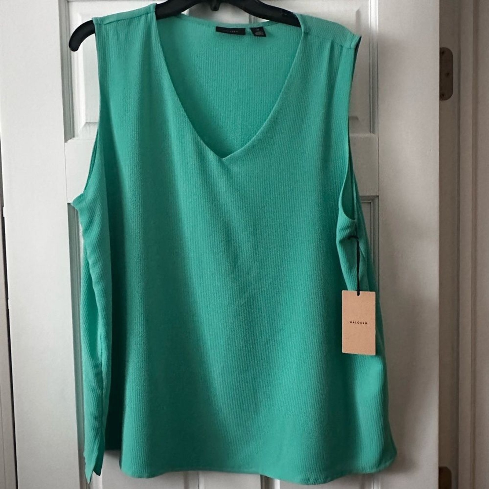🆕 Halogen Aqua Sleeveless V-Neck Top