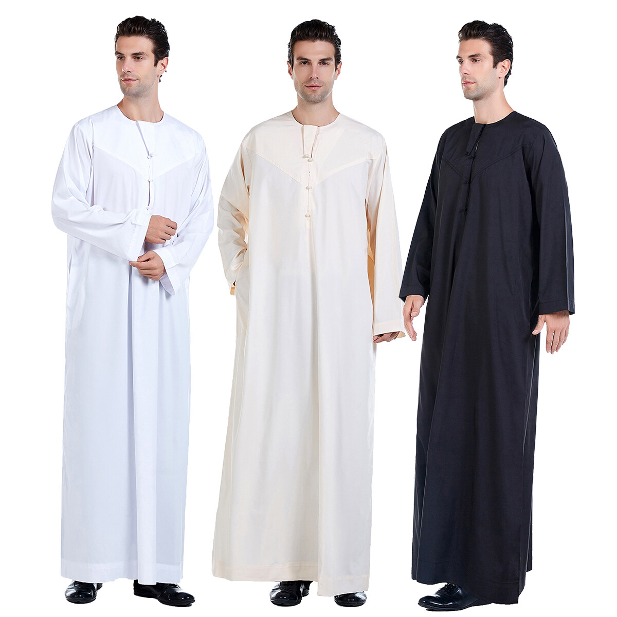 Islamic Saudi Men Muslim Dishdasha Jubba Thobe Thoub Robe Kaftan Dress Arabic