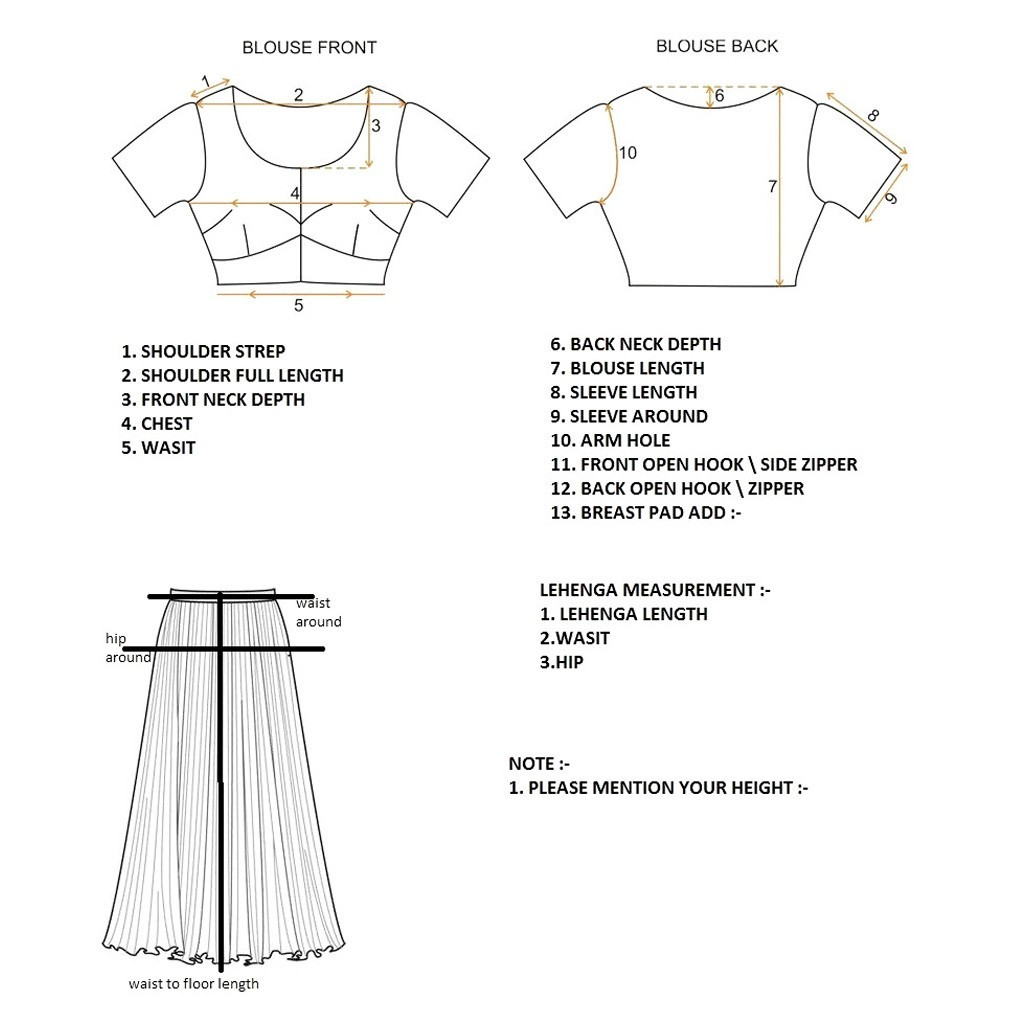 Saree Standard Blouse Sari Lehenga Choli Gown Plazzo Salwar Stitching Service