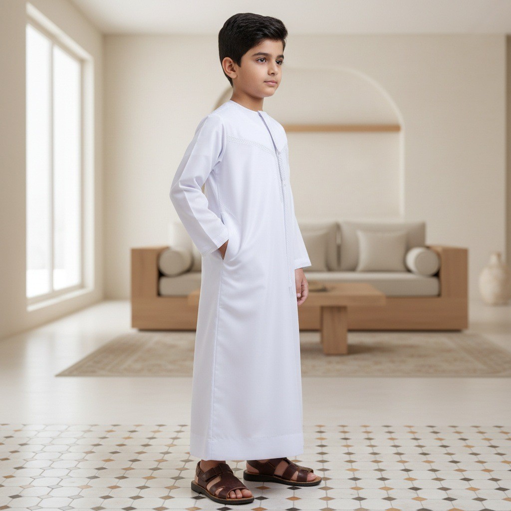 Ramadan Kids Boys Long Robes Turkey Children Kaftan Dishdasha Daffah Thoub Gown