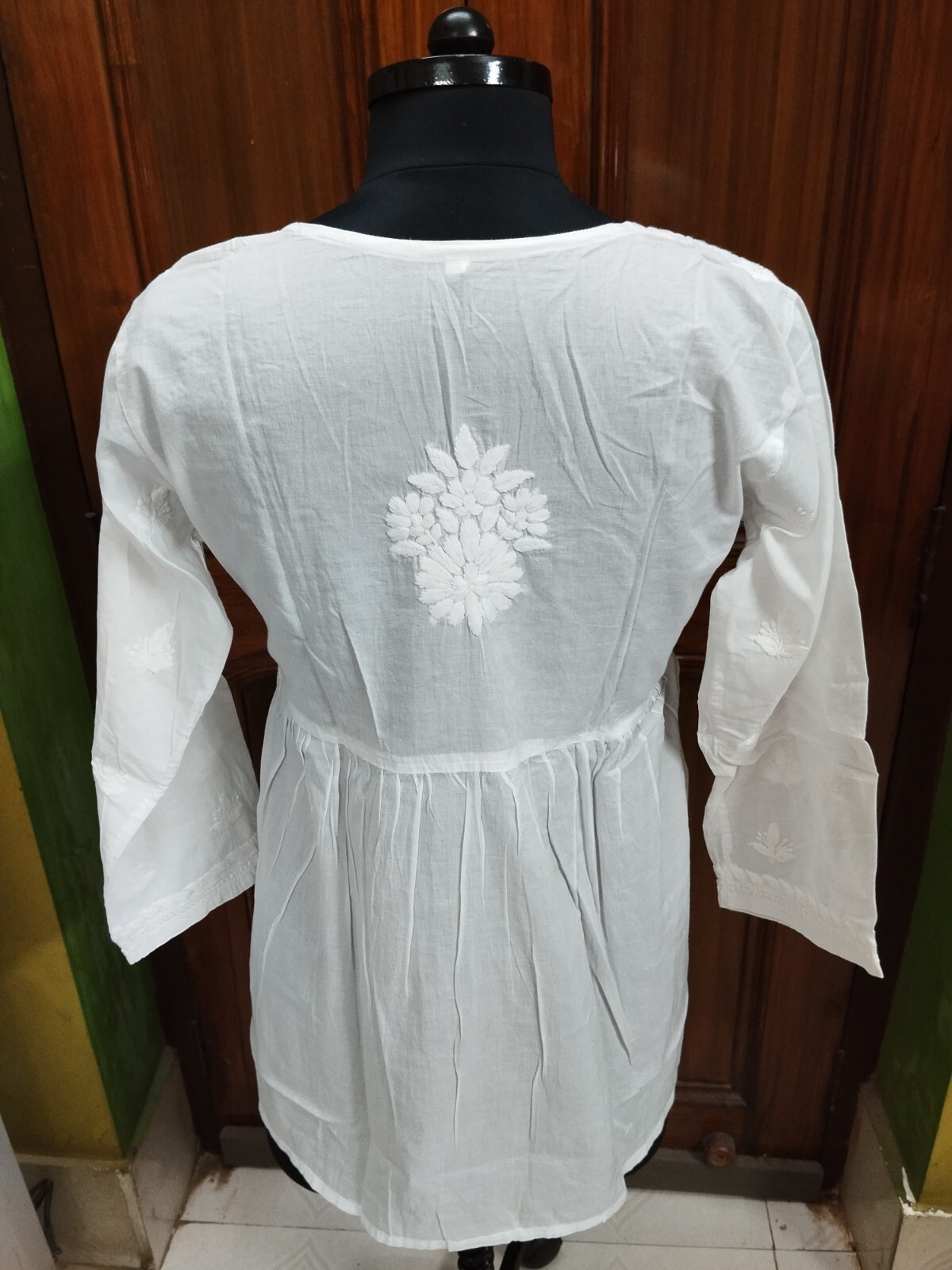 ANGRAKHA HANDMADE S M L XL 2XL 100% COTTON TOP KURTI BLOUSE CHIKAN EMBROIDERY