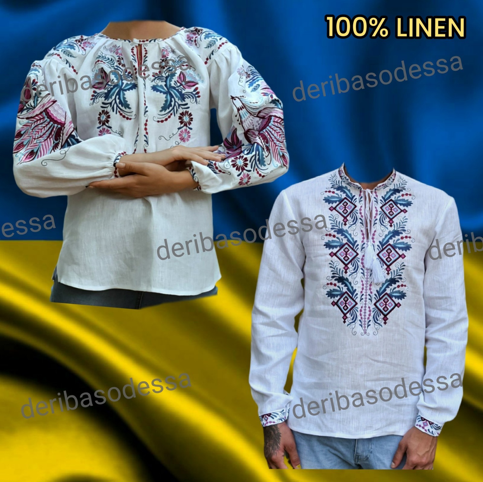 Traditional Ukrainian embroidered blouse,shirtVyshyvanka S,M,L,XL-4XL Linen 100%