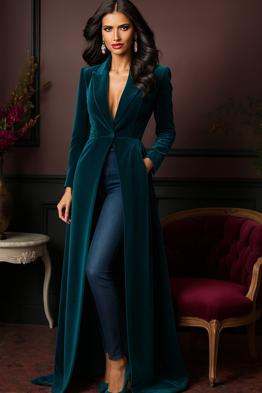 Deep Teal Silk/Rayon Blend Velvet Fabric 9/91% BTY for Apparel/Decor