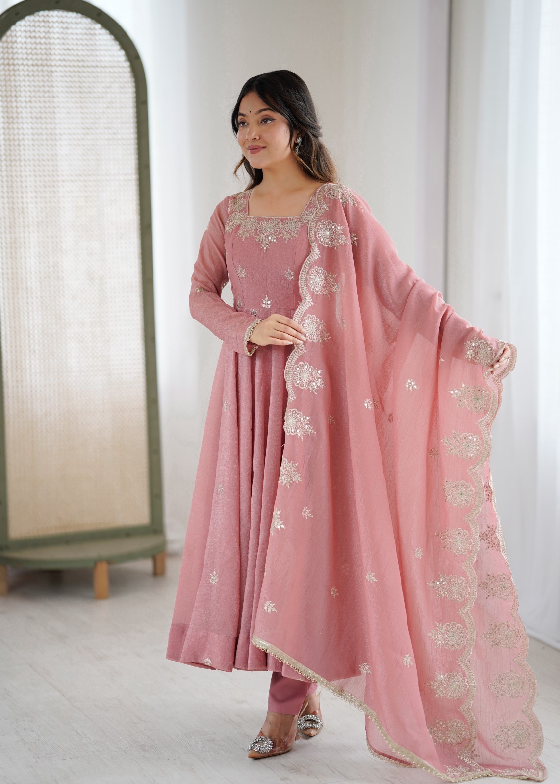 Ready to Wear Women Bridal Anarkali Gown Dupatta Wedding Wear Wedding Party Set